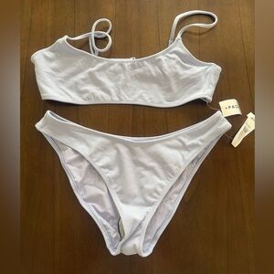 PacSun White Ribbed Bikini Set